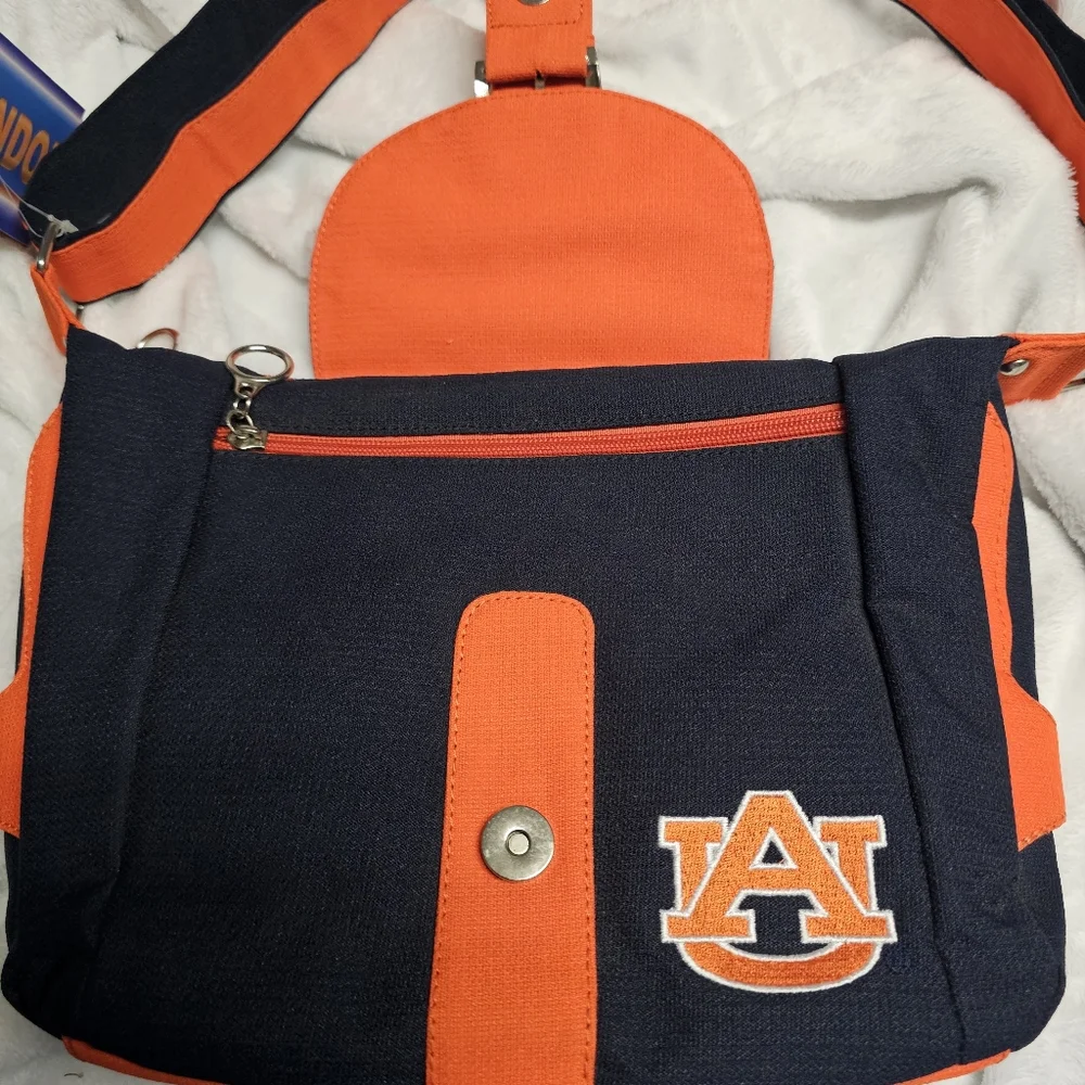 Auburn University Tigers Blue And Orange Textured Crossbody Bag